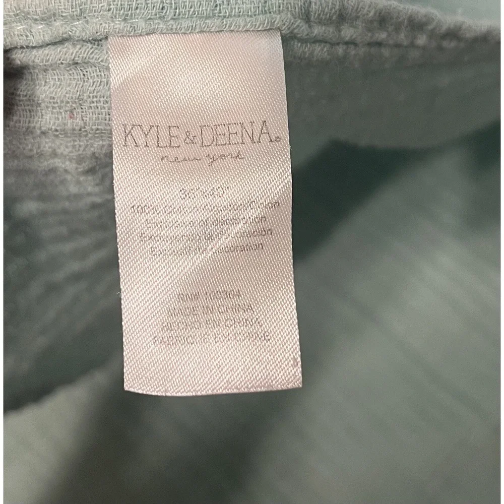 Kyle & Deena Mint Green Cotton Muslin Baby Blanket Crinkle Gauze Swaddle 30x36‎